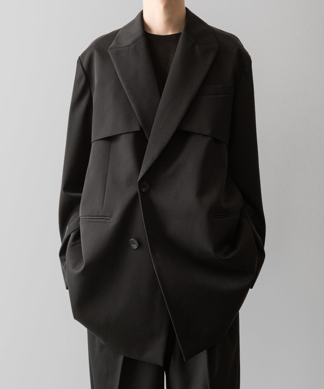 ssstein(シュタイン)の24AWコレクション OVERSIZED LAPELED COMBINATION JACKET - DARK CHARCOAL 公式通販サイトsession福岡セレクトショップ