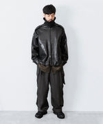 画像をギャラリービューアに読み込む, 【ANTHEM A】LAMB LEATHER MILITARY BLOUSON - BLACK
