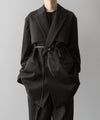 【ssstein】OVERSIZED LAPELED COMBINATION JACKET - DARK CHARCOAL