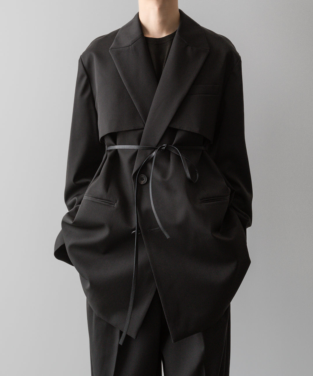 ssstein(シュタイン)の24AWコレクション OVERSIZED LAPELED COMBINATION JACKET - DARK CHARCOAL 公式通販サイトsession福岡セレクトショップ