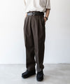 【stein】BELTLESS WIDE TROUSERS - MILITARY KHAKI