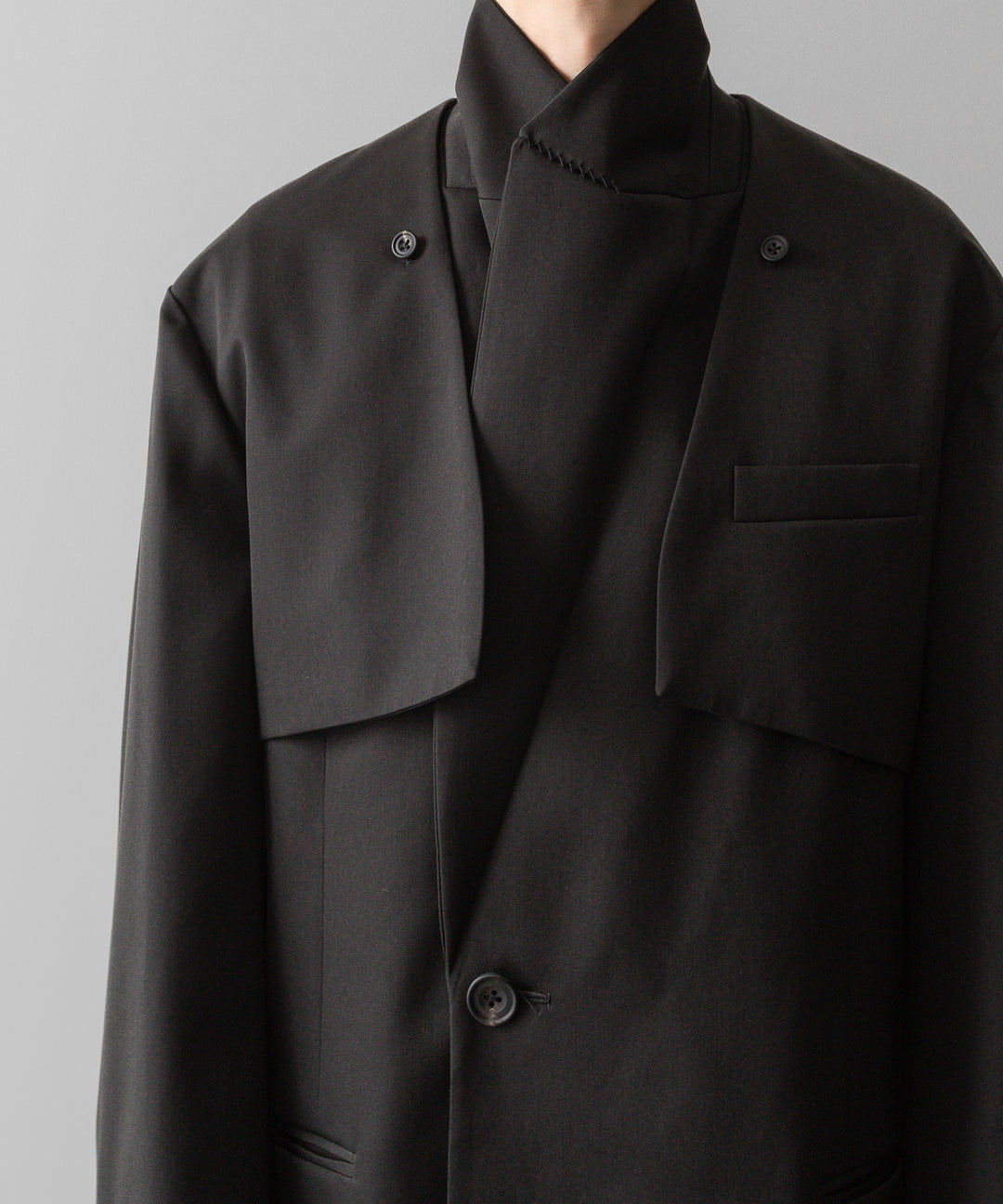 ssstein(シュタイン)の24AWコレクション OVERSIZED LAPELED COMBINATION JACKET - DARK CHARCOAL 公式通販サイトsession福岡セレクトショップ