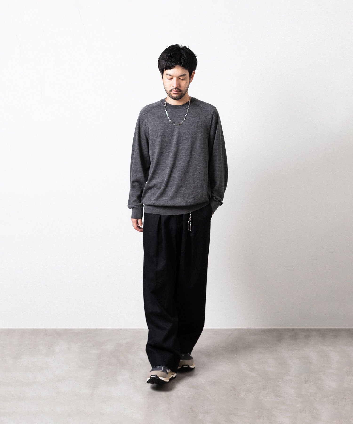 UMEDA ウメダニットの16GG CREW NECK PULLOVER - GREYの公式通販サイトsession福岡セレクトショップ