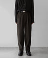 【ssstein】GRADATION PLEATS WIDE TROUSERS - MILITARY KHAKI