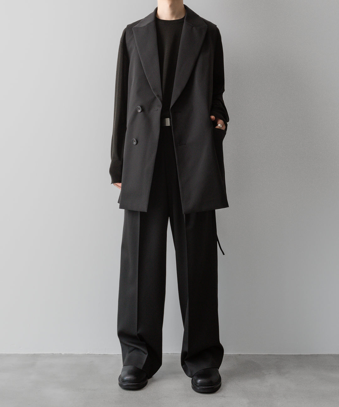 ssstein(シュタイン)の24AWコレクション OVERSIZED LAPELED COMBINATION JACKET - DARK CHARCOAL 公式通販サイトsession福岡セレクトショップ