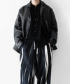【ANTHEM A】COW LEATHER UNEVEN JACKET - BLACK