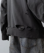 画像をギャラリービューアに読み込む, 【CODA】DARK GREY WASHED DESTROYED SWEATSHIRT - GREY WASH
