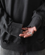 画像をギャラリービューアに読み込む, 【CODA】DARK GREY WASHED DESTROYED SWEATSHIRT - GREY WASH
