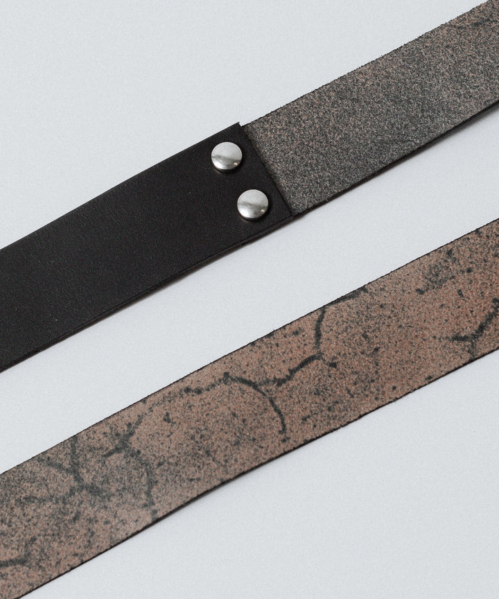 VEIN ヴェインのGUIDI LEATHER DOUBLE RING  BELT - BLACKの公式通販サイトsession福岡セレクトショップ