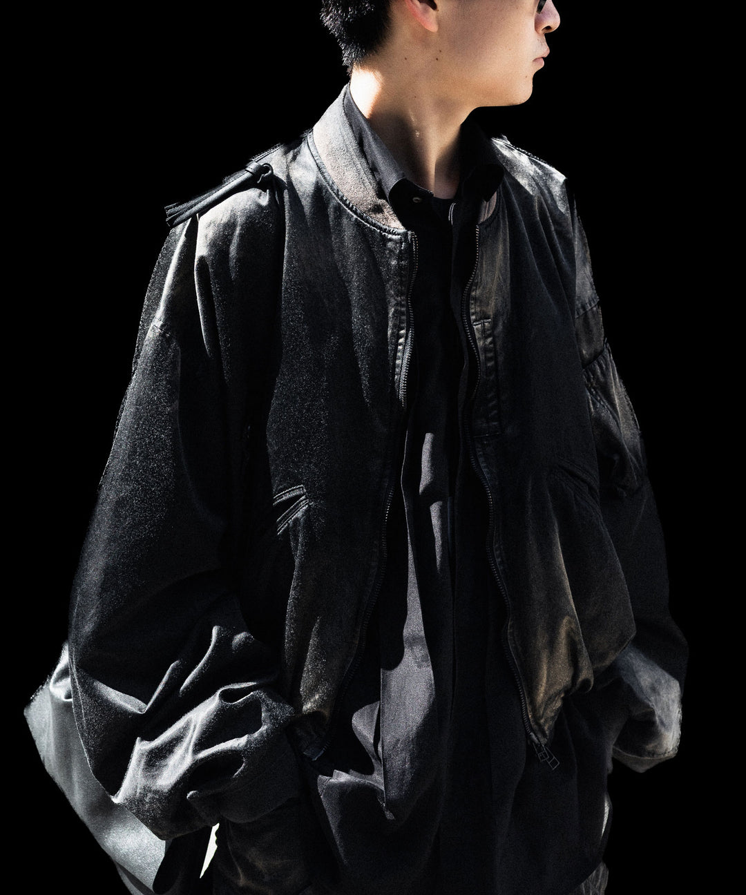 SUBLATIONS-サブレーションズのRUSTY SATIN BALLOON MA-1のBLACK公式通販サイトsession福岡セレクトショップ