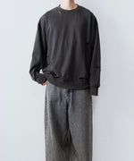 画像をギャラリービューアに読み込む, 【CODA】DARK GREY WASHED DESTROYED SWEATSHIRT - GREY WASH
