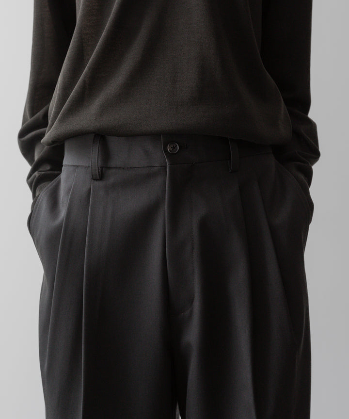 ssstein(シュタイン)の24AWコレクション LONG WIDE TROUSERS (2/90 WOOL GABARDINE) - DARK CHARCOAL 公式通販サイトsession福岡セレクトショップ