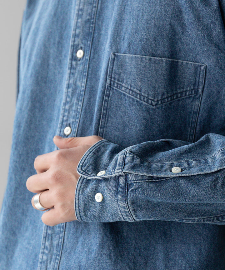 【INTÉRIM インテリム 90’S FIT UK HEAVY USED DENIM BUTTON DOWN SHIRT - U.NAVY sessionセッション福岡セレクトショップ 公式通販サイト