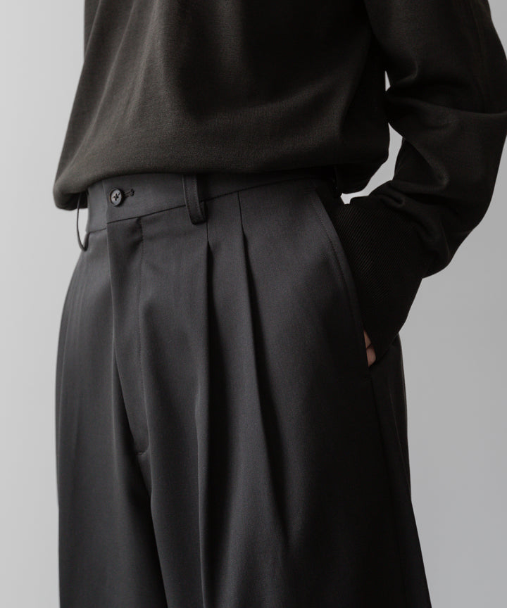 ssstein(シュタイン)の24AWコレクション LONG WIDE TROUSERS (2/90 WOOL GABARDINE) - DARK CHARCOAL 公式通販サイトsession福岡セレクトショップ