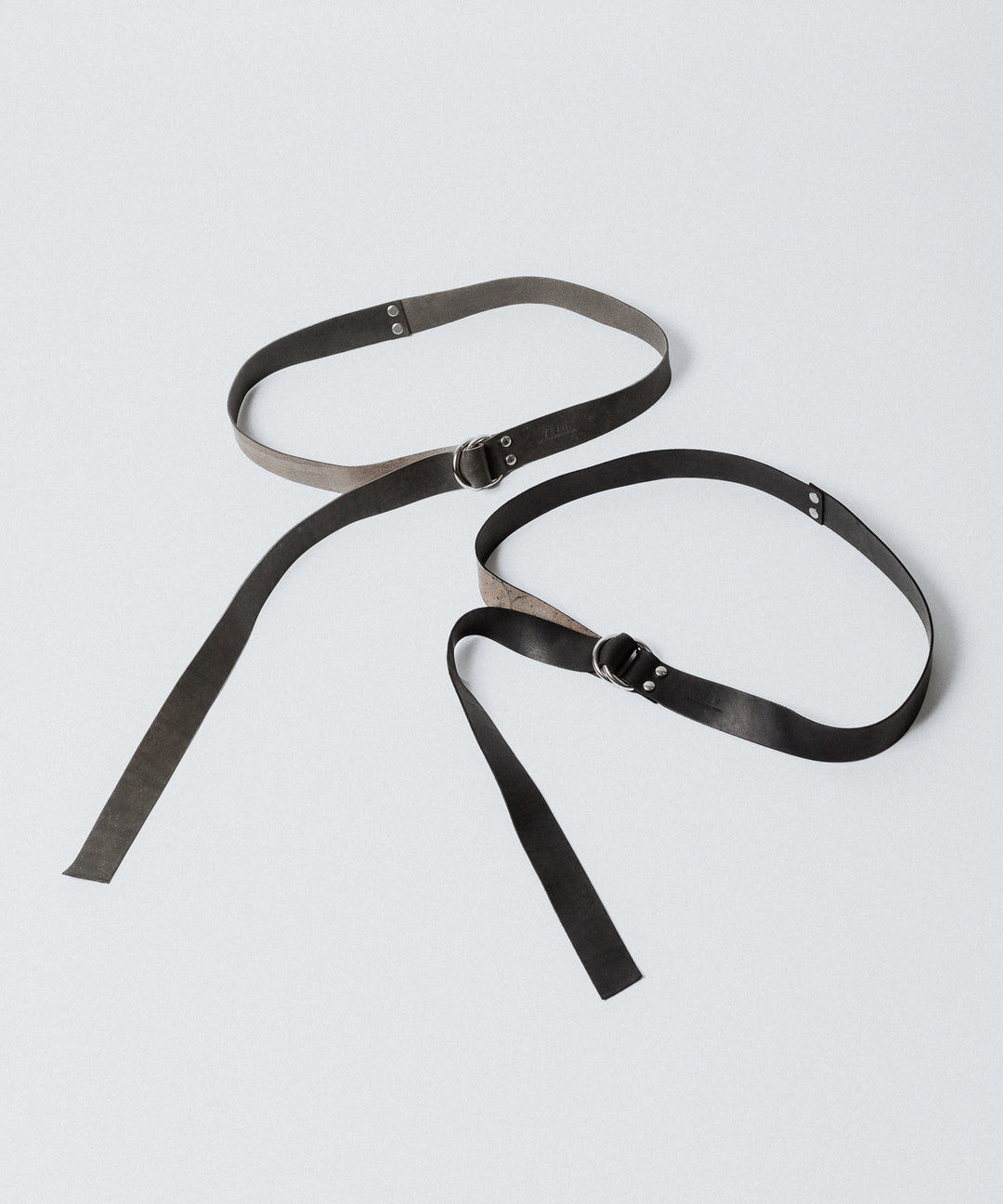 VEIN ヴェインのGUIDI LEATHER DOUBLE RING  BELT - GRAYの公式通販サイトsession福岡セレクトショップ