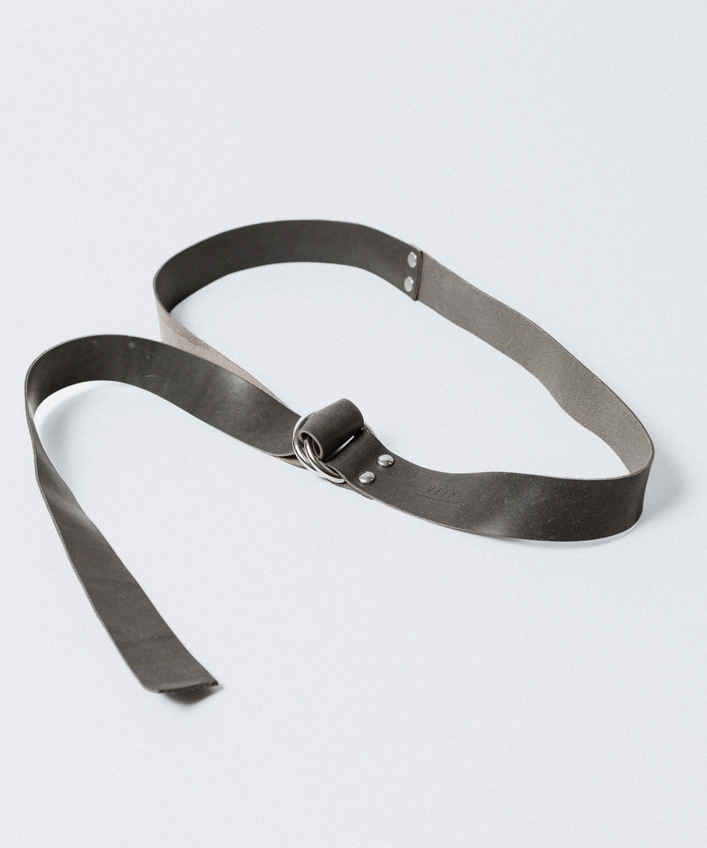 VEIN ヴェインのGUIDI LEATHER DOUBLE RING  BELT - GRAYの公式通販サイトsession福岡セレクトショップ