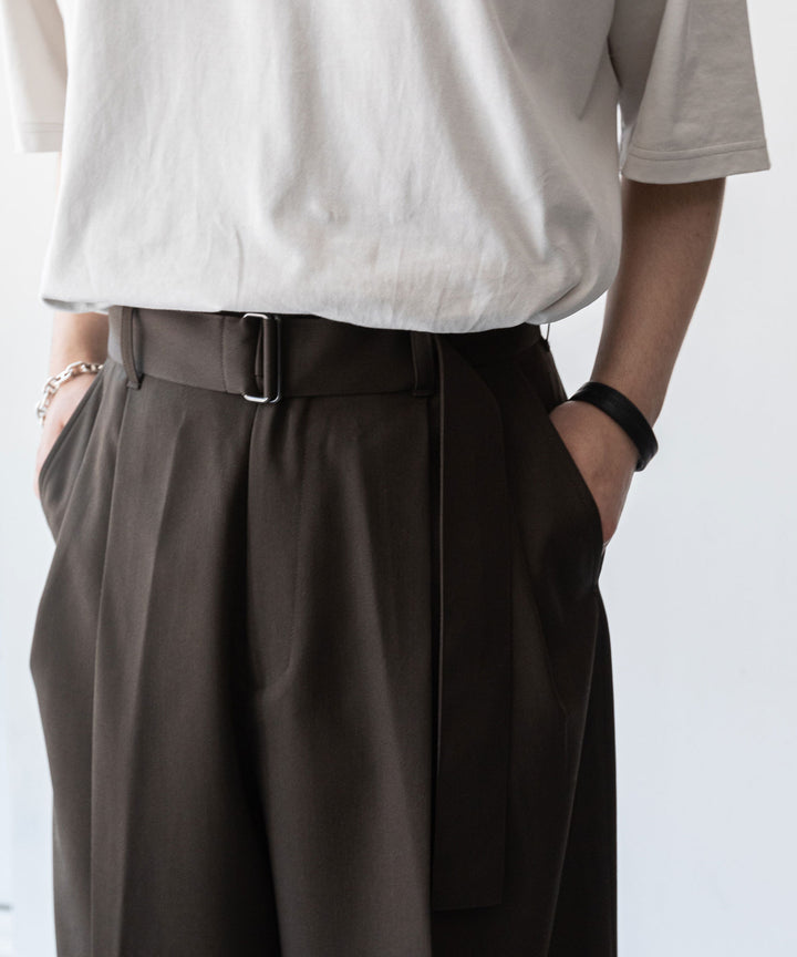 【stein】BELTED WIDE STRAIGHT TROUSERS シュタイン23aw sessionセッション福岡セレクトショップ 公式通販サイト