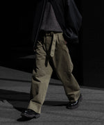 画像をギャラリービューアに読み込む, 【INTÉRIM】   HEAVY PIMA TWILL  BELTED MIL BAGGY TROUSER - ARMY GREEN

