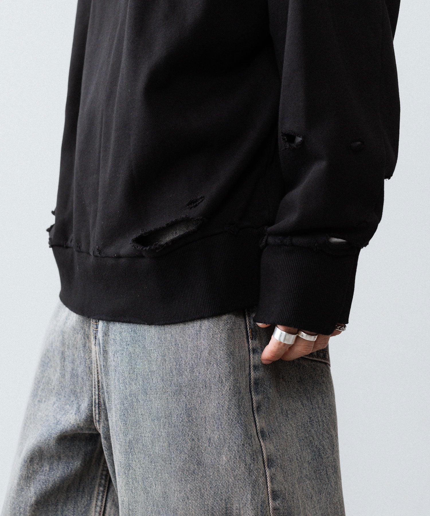 CODA コーダ FADED BLACK WASHED DESTROYED SWEATSHIRTのADED BLACK公式通販サイトsession福岡セレクトショップ