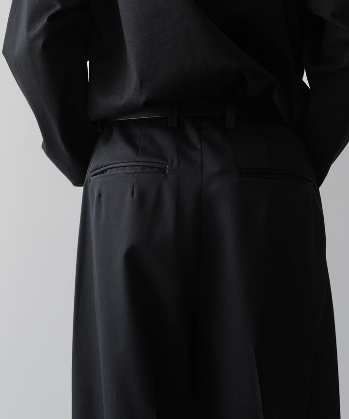 ssstein(シュタイン)の24AWコレクション LONG WIDE TROUSERS (2/90 WOOL GABARDINE) - BLACK 公式通販サイトsession福岡セレクトショップ