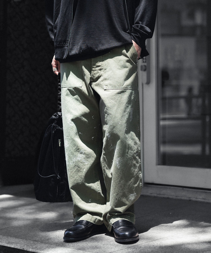 INTÉRIM - インテリムのMILK PAINT VINTAGE WASH ORGANIC COTTON US ARMY M-47 HBT BAKER PANTSのOLIVE公式通販サイトsession福岡セレクトショップ