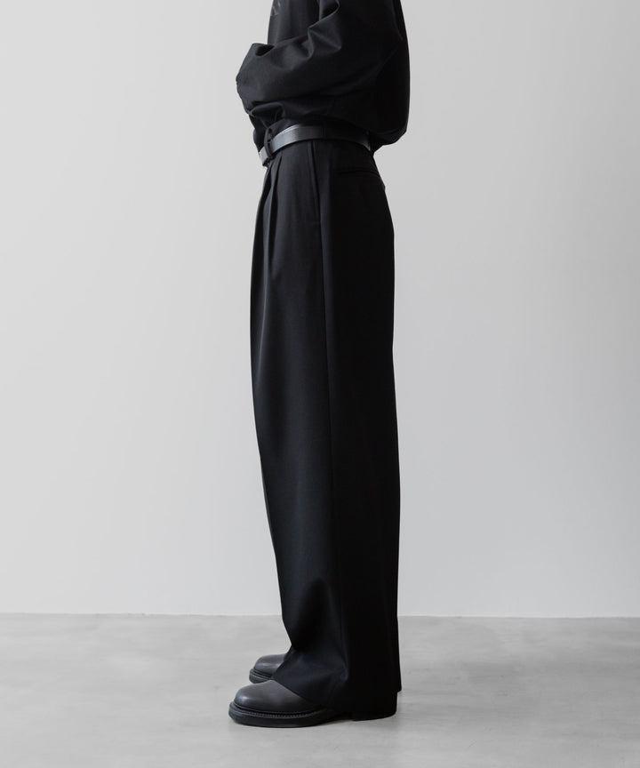 ssstein(シュタイン)の24AWコレクション LONG WIDE TROUSERS (2/90 WOOL GABARDINE) - BLACK 公式通販サイトsession福岡セレクトショップ