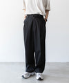 【stein】BELTED WIDE STRAIGHT TROUSERS - BLACK