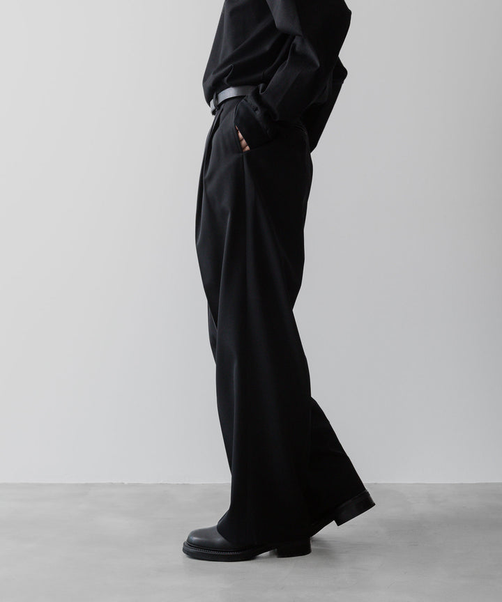 ssstein(シュタイン)の24AWコレクション LONG WIDE TROUSERS (2/90 WOOL GABARDINE) - BLACK 公式通販サイトsession福岡セレクトショップ
