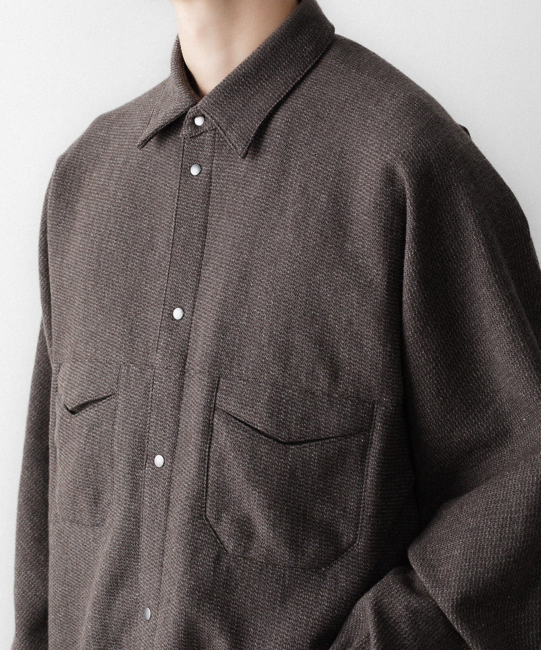 OPPOSE DUALITY-オポーズデュアリティのOFFICER SHIRT YAKのBROWN公式通販サイトsession福岡セレクトショップ
