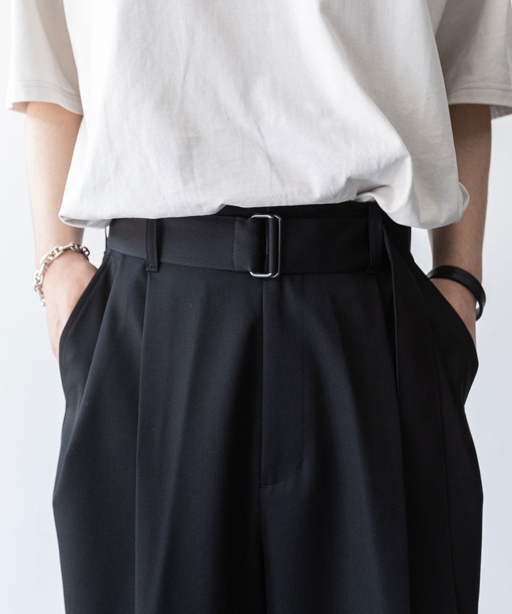 【stein】BELTED WIDE STRAIGHT TROUSERS シュタイン23aw sessionセッション福岡セレクトショップ 公式通販サイト