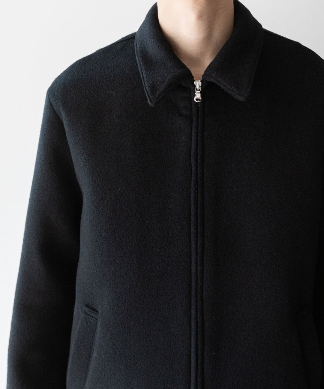 INTÉRIM インテリム 23AW LIMITED DOUBLE FACE CASHMERE HARRINGTON JACKET - BLACK sessionセッション福岡セレクトショップ 公式通販サイト