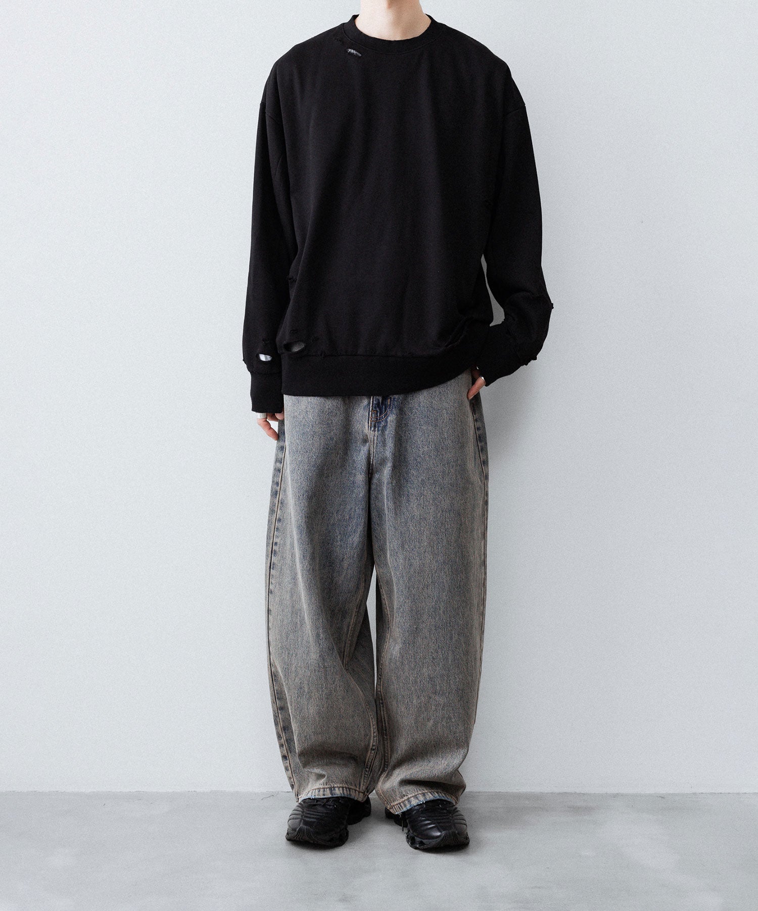 CODA コーダ FADED BLACK WASHED DESTROYED SWEATSHIRTのADED BLACK公式通販サイトsession福岡セレクトショップ