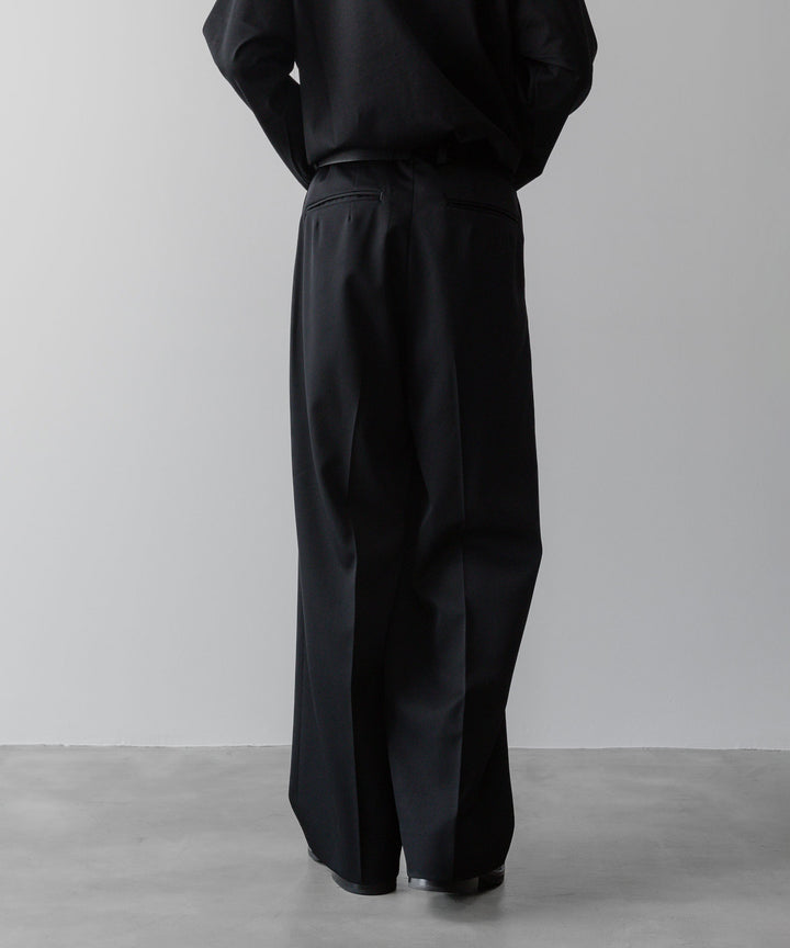 ssstein(シュタイン)の24AWコレクション LONG WIDE TROUSERS (2/90 WOOL GABARDINE) - BLACK 公式通販サイトsession福岡セレクトショップ