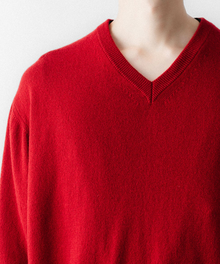 SUBLATIONS サブレーションズのCASHMERE V-NECK KNITのRED 公式通販サイトsession福岡セレクトショップ