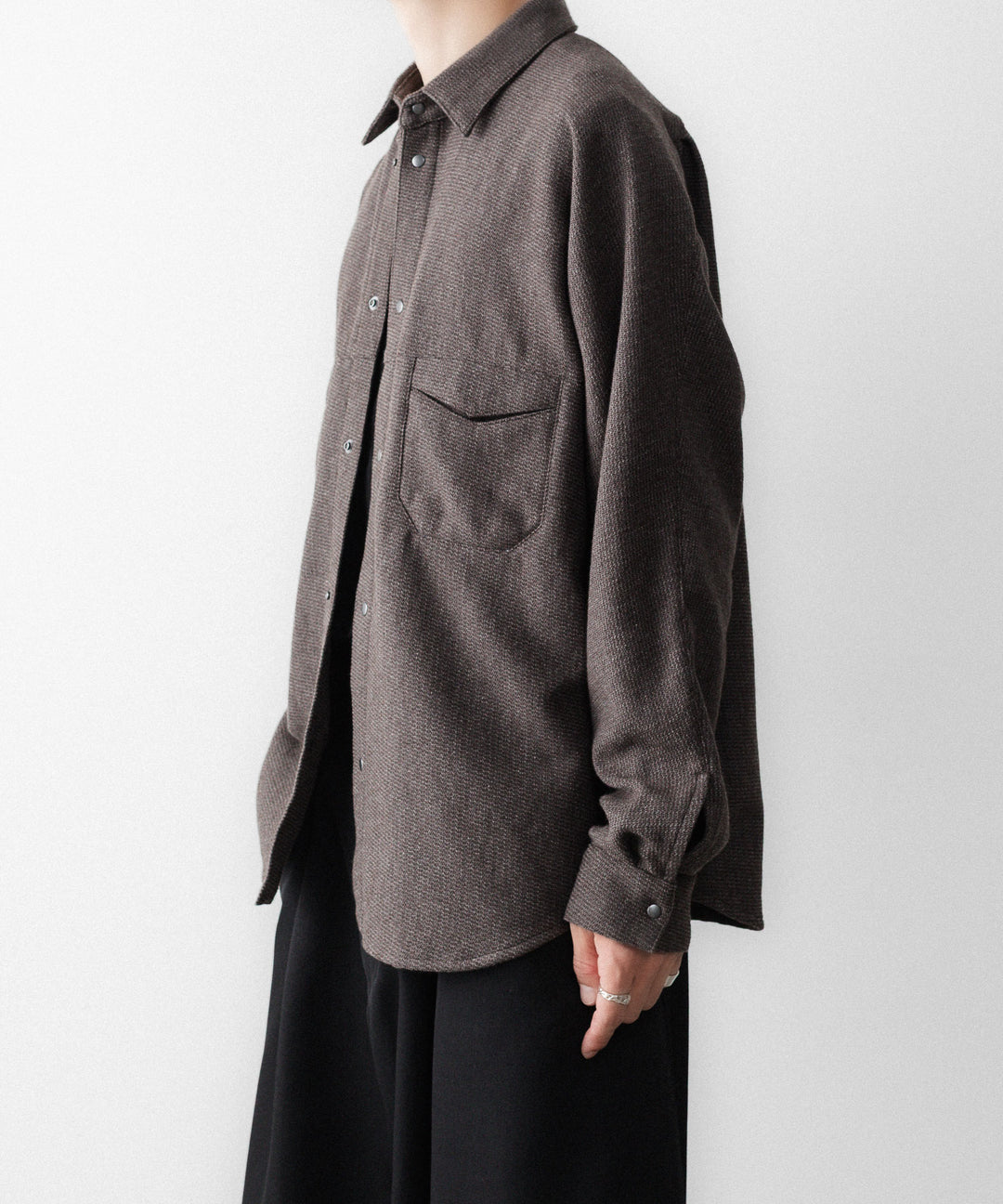 OPPOSE DUALITY-オポーズデュアリティのOFFICER SHIRT YAKのBROWN公式通販サイトsession福岡セレクトショップ
