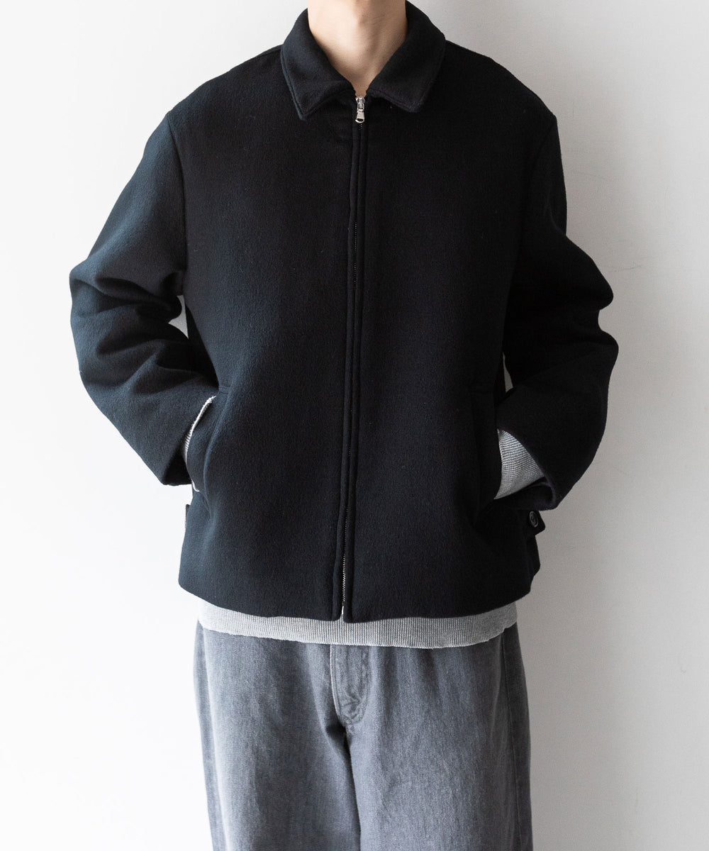 INTÉRIM インテリム 23AW LIMITED DOUBLE FACE CASHMERE HARRINGTON JACKET - BLACK sessionセッション福岡セレクトショップ 公式通販サイト