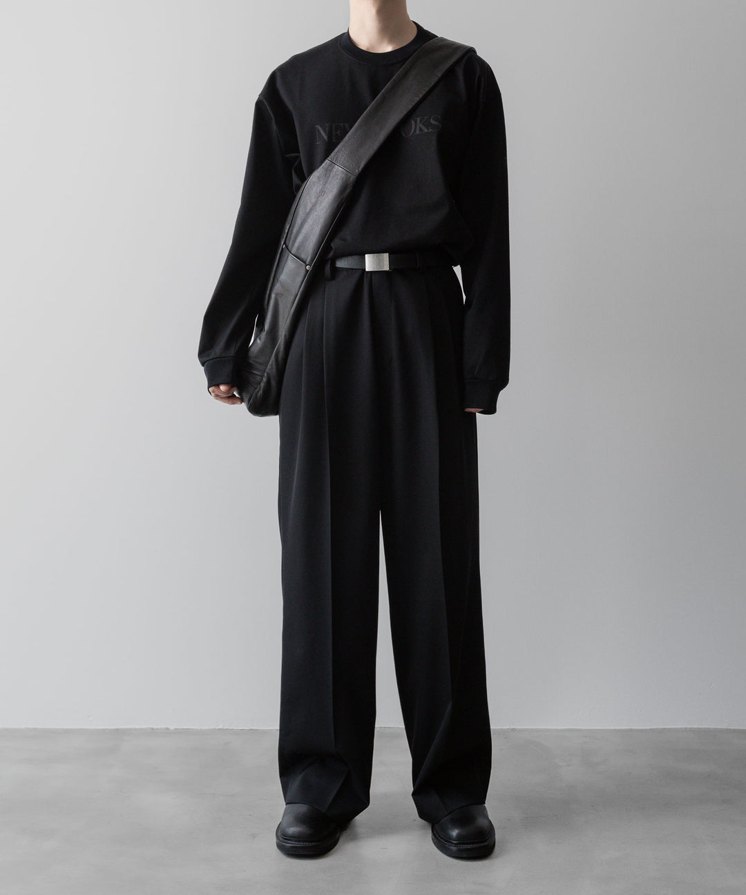 ssstein(シュタイン)の24AWコレクション LONG WIDE TROUSERS (2/90 WOOL GABARDINE) - BLACK 公式通販サイトsession福岡セレクトショップ