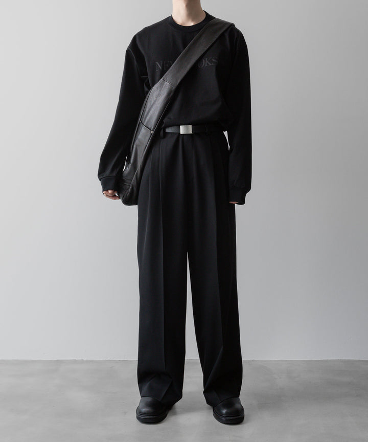 ssstein(シュタイン)の24AWコレクション LONG WIDE TROUSERS (2/90 WOOL GABARDINE) - BLACK 公式通販サイトsession福岡セレクトショップ