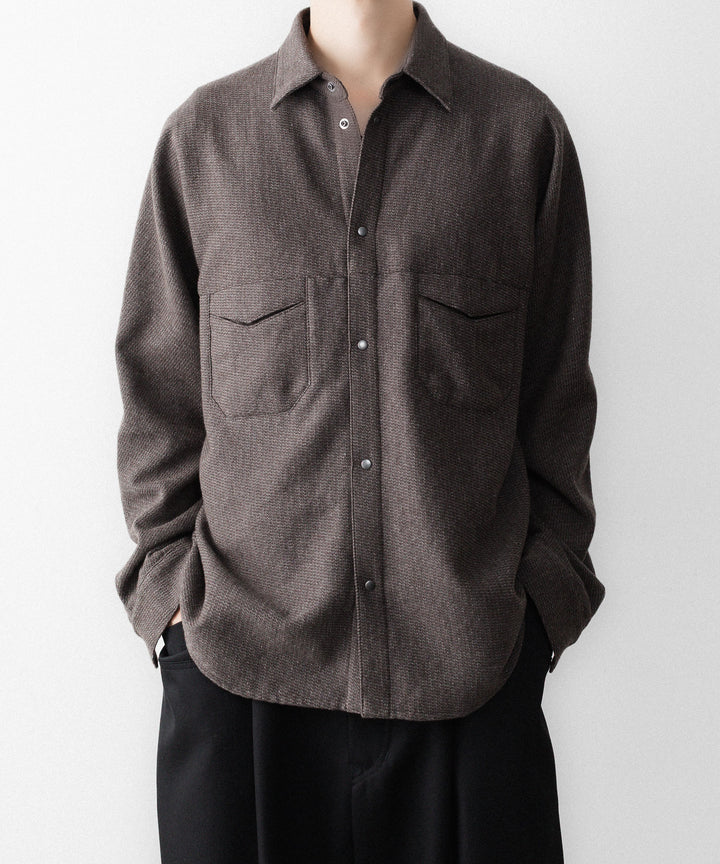 OPPOSE DUALITY-オポーズデュアリティのOFFICER SHIRT YAKのBROWN公式通販サイトsession福岡セレクトショップ