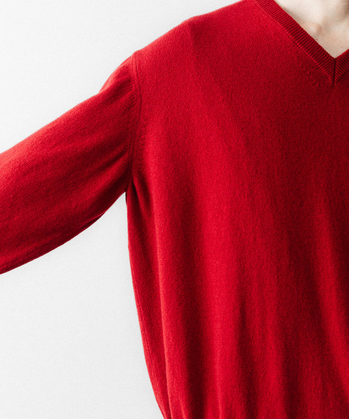 SUBLATIONS サブレーションズのCASHMERE V-NECK KNITのRED 公式通販サイトsession福岡セレクトショップ