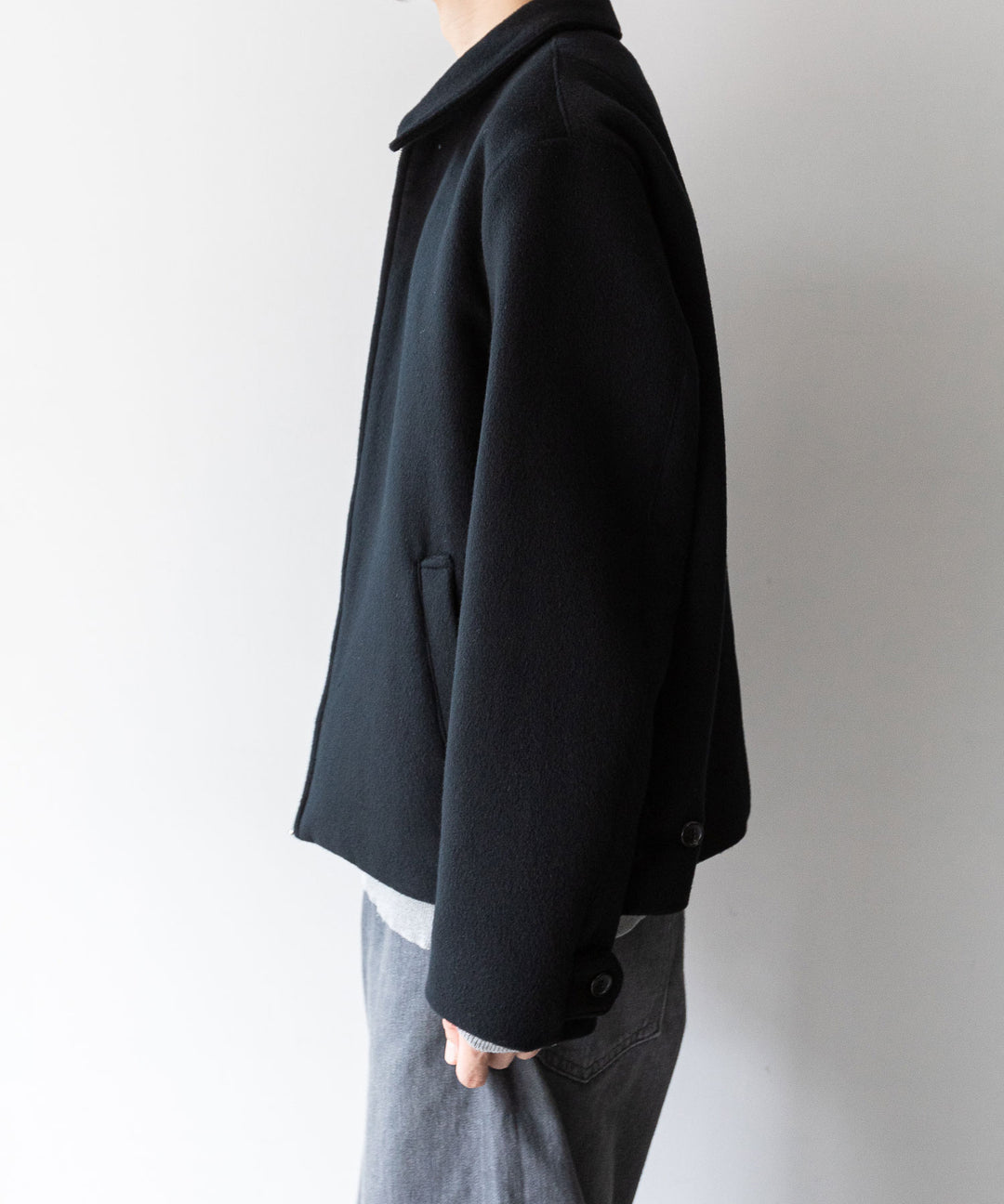 INTÉRIM インテリム 23AW LIMITED DOUBLE FACE CASHMERE HARRINGTON JACKET - BLACK sessionセッション福岡セレクトショップ 公式通販サイト