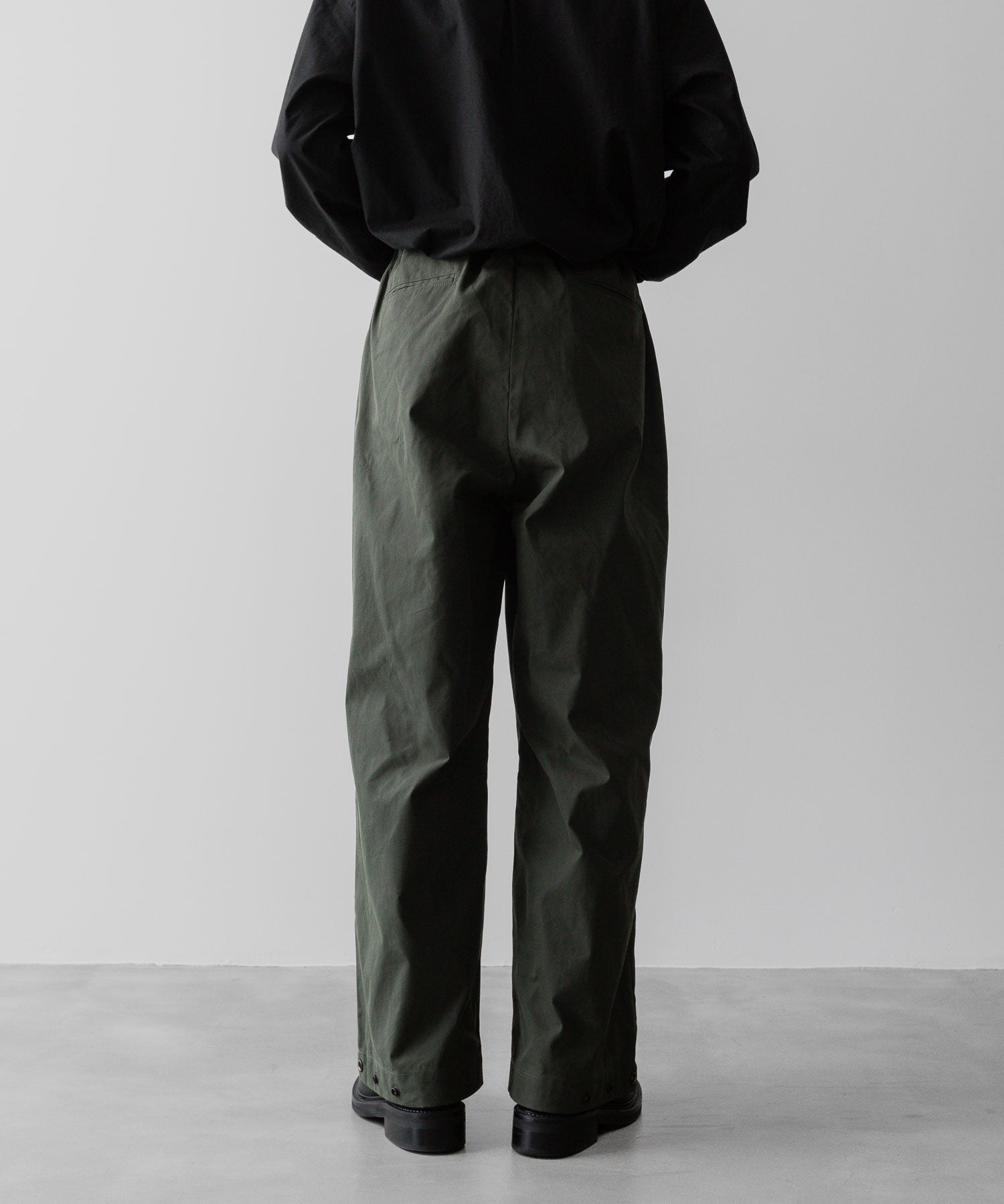 【ANTHEM A】COTTON TWILL NO-BRAINER PANTS - OLIVE