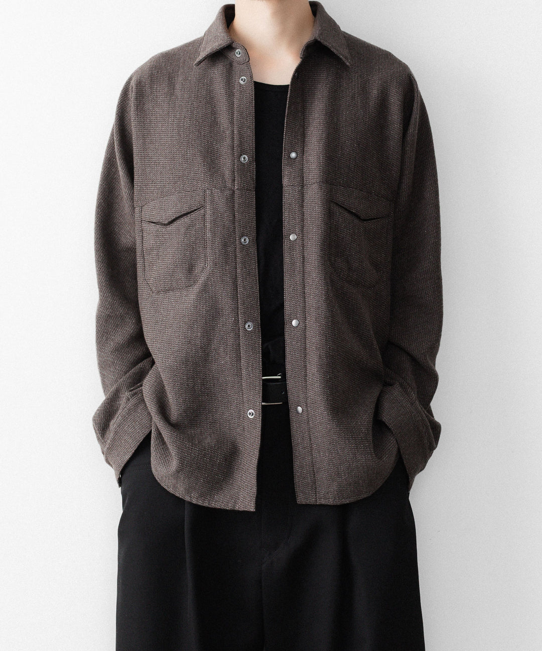 OPPOSE DUALITY-オポーズデュアリティのOFFICER SHIRT YAKのBROWN公式通販サイトsession福岡セレクトショップ