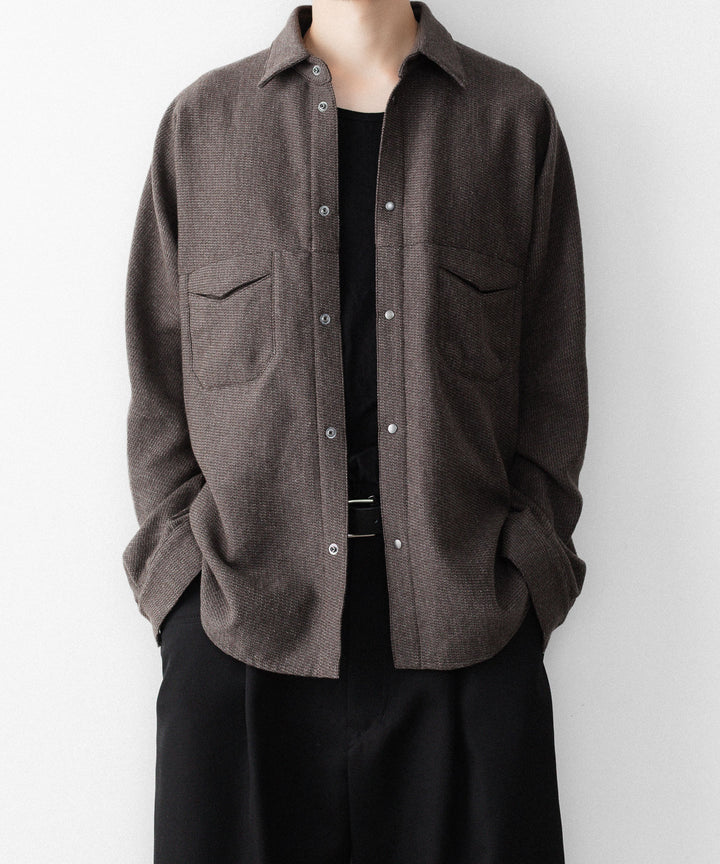 OPPOSE DUALITY-オポーズデュアリティのOFFICER SHIRT YAKのBROWN公式通販サイトsession福岡セレクトショップ