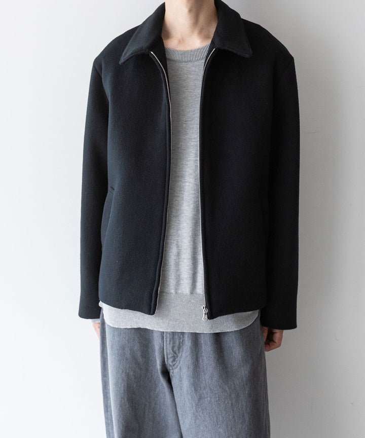INTÉRIM インテリム 23AW LIMITED DOUBLE FACE CASHMERE HARRINGTON JACKET - BLACK sessionセッション福岡セレクトショップ 公式通販サイト