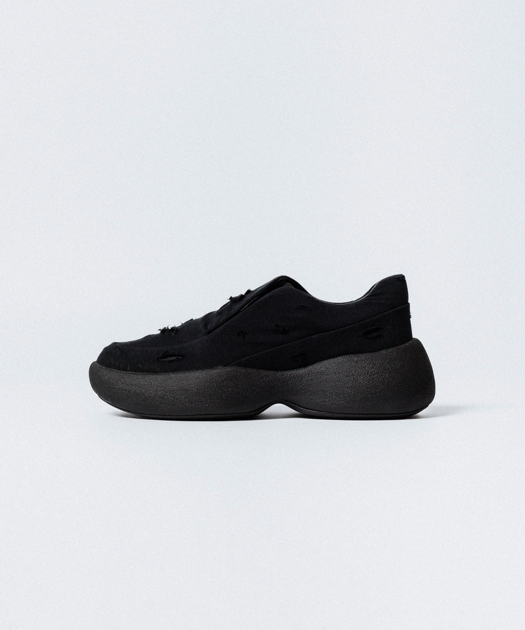VEIN ヴェインのCOTTON JERSEY x RIPSTOP OVAL SOLE TRAINER - BLACKの公式通販サイトsession福岡セレクトショップ