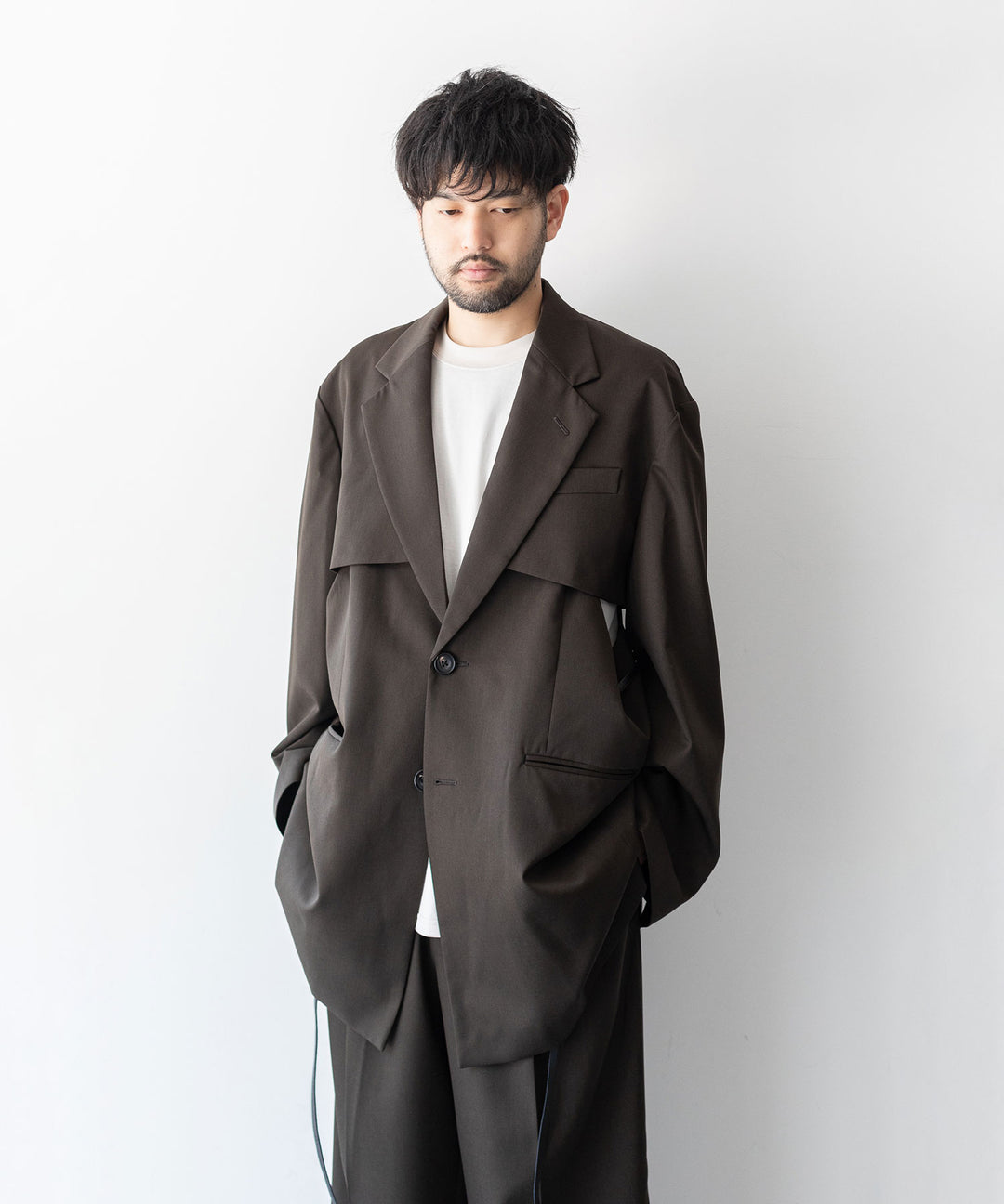 【stein】OVERSIZED LAPELED COMBINATION JACKET - MILITARY KHAKI シュタイン23aw sessionセッション福岡セレクトショップ 公式通販サイト