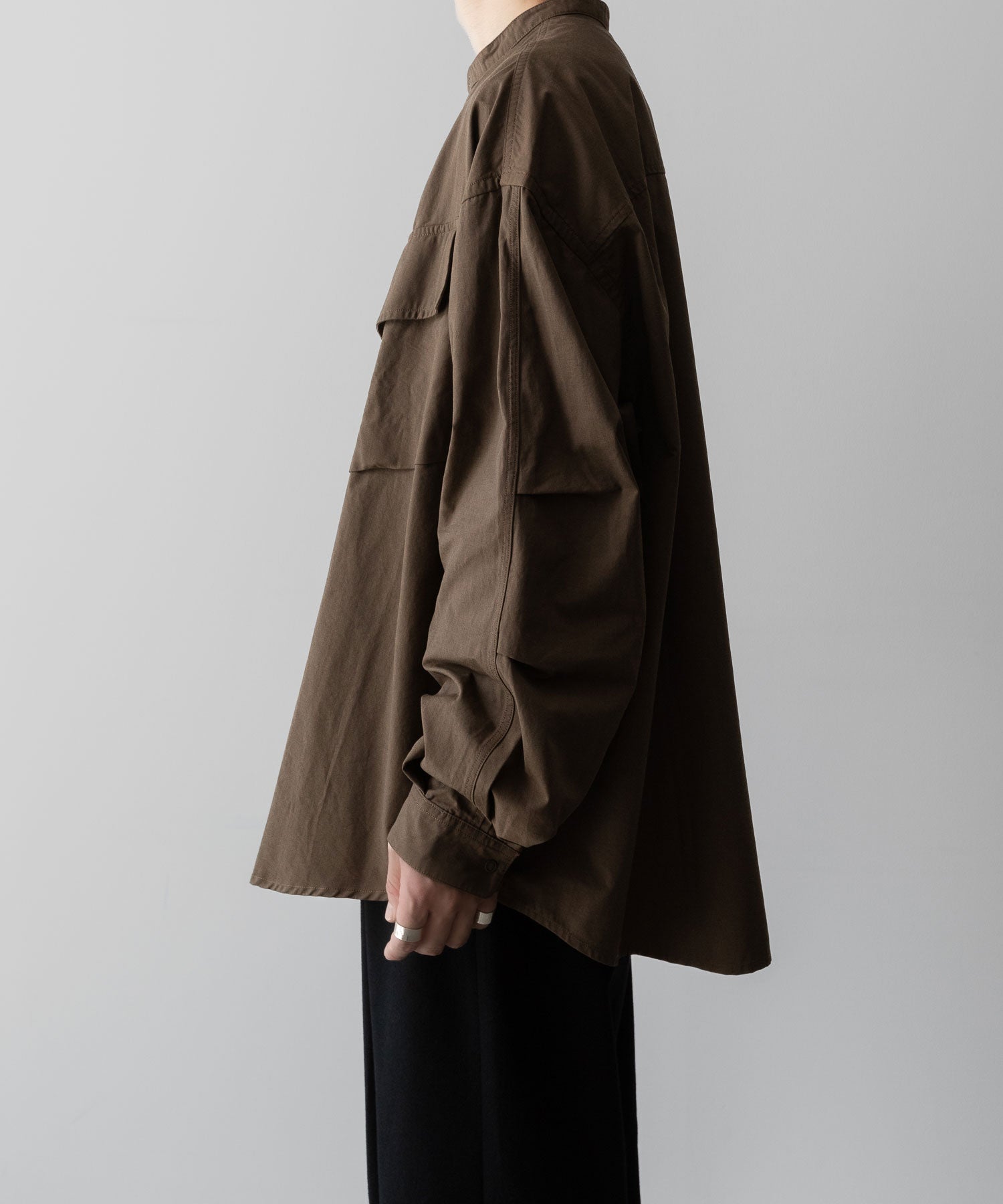 NEITHERS ネイダースのROASTER BAND COLLAR SHIRT JACKET - BROWNの公式通販サイトsession福岡セレクトショップ