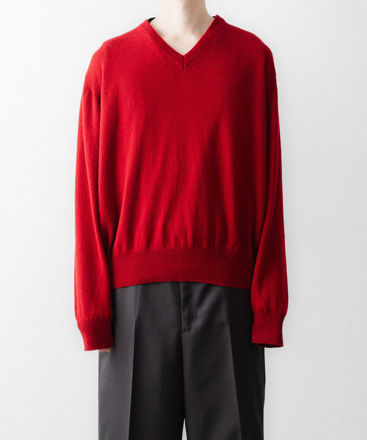 SUBLATIONS サブレーションズのCASHMERE V-NECK KNITのRED 公式通販サイトsession福岡セレクトショップ