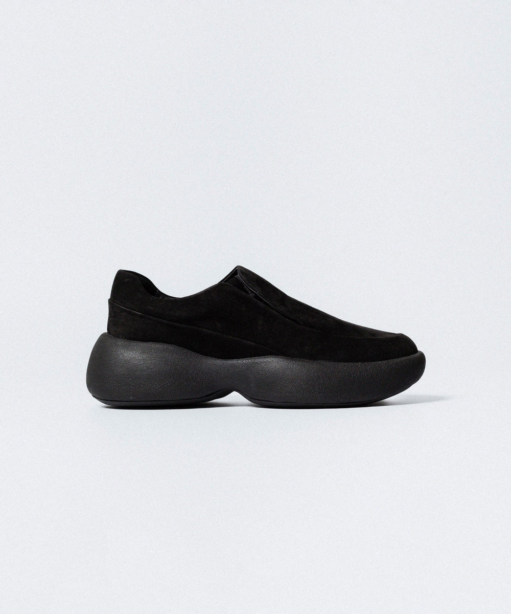 VEIN ヴェインのCOW LEATHER NUBUCK OVAL SOLE  TRAINER - BLACKの公式通販サイトsession福岡セレクトショップ